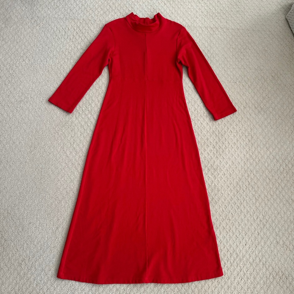 Bryn Walker Weekend Dress Red XXS Bamboo Organic Cotton Lagenlook Comfy NWT
